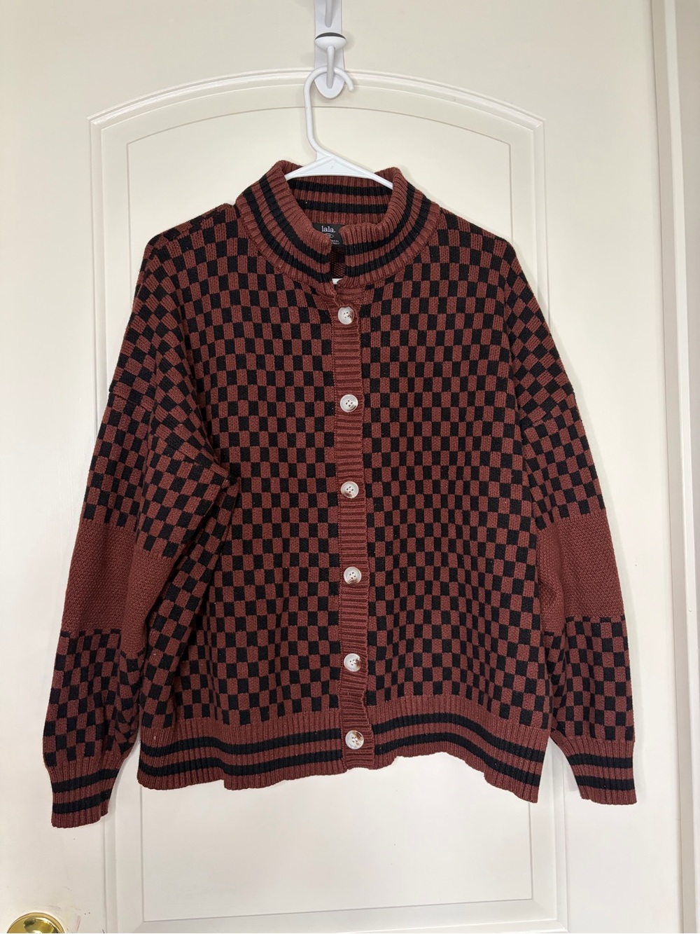 Dressed in lala brown black cardigan size S/M